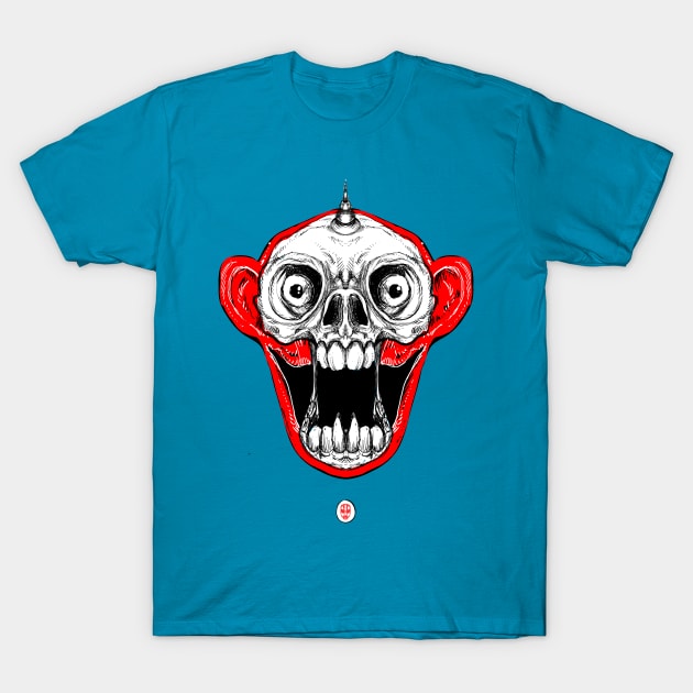 Unicorn Monkey Skull T-Shirt by fakeface